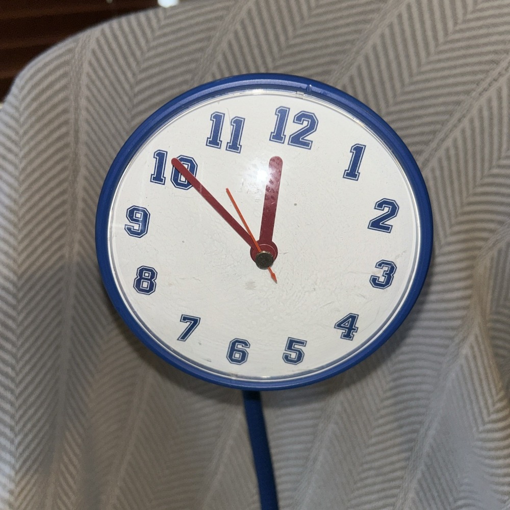 Blue & Red Gooseneck Clock 2002 Unique 21" Tall Flexible - Picture 3 of 4